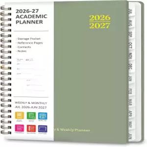 플래너 2026-2027 학술 주간 및 월간 캘린더 2026년 7월 - 2027년 6월 책상 액세서리 학용품용 하드커버