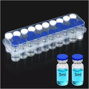 Firdge용 DawnBox 3ml 펩타이드 케이스 바이알 홀더 - 냉장고용 24구획 및 인슐린 정리함 유리 투명 상자