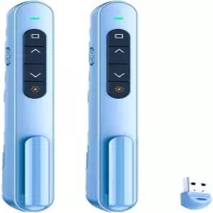 QUI 2팩 프레젠테이션 클리커 하이퍼링크 볼륨 조절 무선 RF 2.4GHz USB 리모컨 컴퓨터 노트북 Mac용