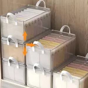 홈 클로젯 옷 정리함 속옷 바지 양말 투명 수납함 대용량 정리 레이어드 마감함