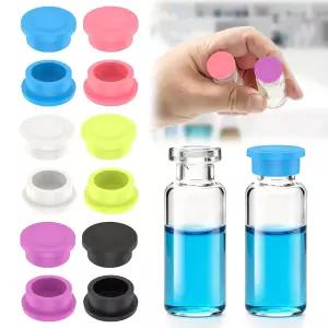 3ml 유리 바이알용 12PCS 보호 캡 6가지 색상의 다목적 재사용 뚜껑 커버 먼지 및 누수 방지 플립 오프