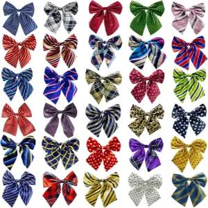 DORUI 30 PCS 강아지 나비 넥타이 조절 가능한 다양한 색상 및 패턴의 대형견용 애완동물 칼라 큰 고양이
