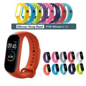 Xiaomi Mi Band 4 손목 스트랩 Miband 3 실리콘 밴드 교체 팔찌 용 30 가지 색상