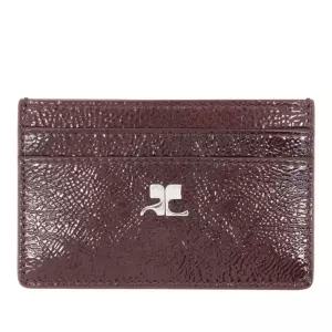 메탈 로고 플라크 페이턴트 가죽 카드 지갑 326GPM040CR0043 4010 BURGUNDY