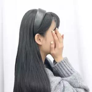 두꺼운 가죽머리띠 블랙 두꺼운머리띠 넓은 헤어밴드 볼륨머리띠...