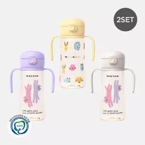 [보리보리/모윰]260도 PPSU 원터치 빨대컵 330ml 2개세트 - 디자인 선택