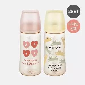 [보리보리/모윰]3세대 NEW PPSU 노꼭지 올인원 젖병 330ml 2팩 - 디자인 선택