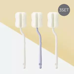 [보리보리/모윰]롱커브 스펀지 젖병솔 3P 세트