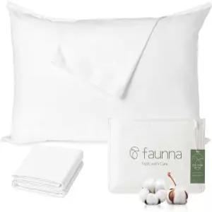 FAUNNA 100 면 베개 보호제 침대 벌레 방지 저자극성 항균 제품 보호로 신선도 향상 프리미엄 통기성 지퍼