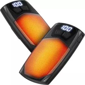 케스과르 손난로 충전식 2팩 - 6000mAh 전기 AI LED 디스플레이 및 5단계 난방 20시간 지속 2-in-1 휴대용