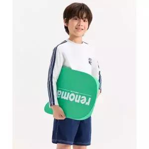 RENOMASWIM 남아 스티치포켓 래쉬가드 세트 화이트 RN-BS2F522-WH