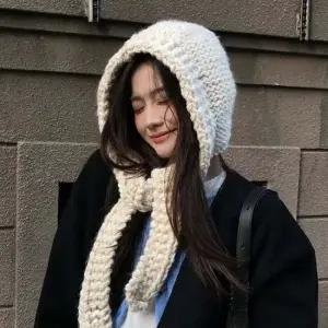디어에이치 울 니트 바라클라바 오버핏 후드 넥워머 귀달이