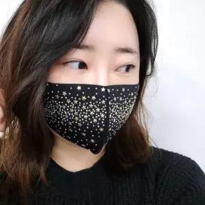 [패션소품] 큐빅장식 네오프랜 패션마스크 국산 마스크 여성 패션소품 디자인마스크