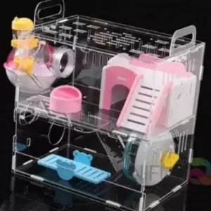 햄스터집세트 햄스터장 드워프햄스터케이지 DIY 2층 햄스터리빙하우스 시소 햄스터집꾸미기 아크릴햄스터집