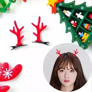 TBZ 축제 파티용품 레드 루돌프 머리핀 심플) 헤어핀 머리액세서리 해어핀 헤어어악세사리