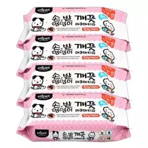 위생 외출 손발 엉덩이 물티슈 시트 강아지 20매 4P