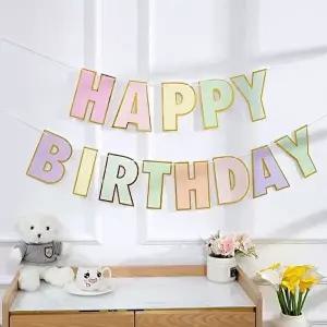 고품질 TBZ 마카롱 생일 플래그 알록달록 컬러플 파티 이벤트 기랜드 생일가랜드 레인보우가랜드 WFMFGOQ