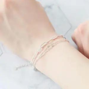 여름팔찌 92.5 Silver 링크 3줄 실버 은 체인 팔찌