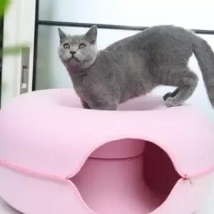 고양이 도넛 터널 숨숨집(60cm) (핑크)