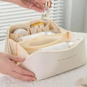 손잡이 빅사이즈 사선 파우치 화장품 향수 수납 여행 백인백 PVC파우치 (WCBA3AA)