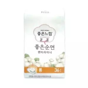 좋은느낌 팬티라이너 순면 데일리 라이너 롱 36개입 롱팬티라이너 (WD441FC)