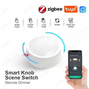 Tuya ZigBee 스마트 노브 스위치 DIY 무선 장면 버튼 회전식 조광기 스위치 홈 자동화 시나리오 연결 리모