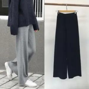 쭈리반바지 밴딩바지 와이드 골지 니트팬츠 바스락팬츠