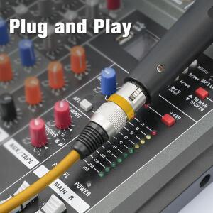 믹서 앰프 용  밸런스드 XLR 케이블 DMX 조명 사운드 카드 3핀 커넥터  와이어 긴 3m 5m 10m