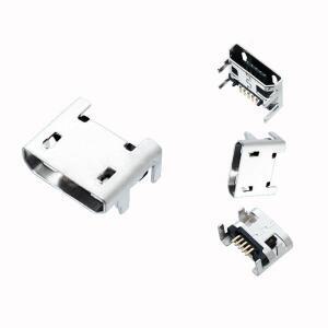 10pcs  마이크로USB  B 5pin 여성 소켓 4 수직 다리 핸드폰 용 납땜 커넥터