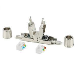 RJ45 커넥터 Cat6A Cat7  차폐 도구가 필요 없는 연결 모듈 플러그 케이블 Lan 확장 어댑터