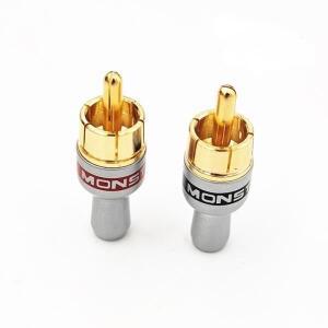 RCA 플러그 스피커 커넥터 오디오 잭 금도금 수 와이어 납땜용 5mm 케이블 소켓 단자