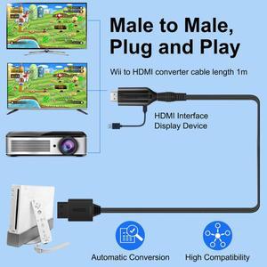 Wii 호환-HDMI 변환기 어댑터 비디오 케이블 1080P 수-수 디스플레이 용 플러그 앤