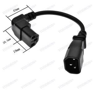 컴퓨터 LED HDTV 모니터 스캐너용 전원 어댑터 연장 케이블 IEC 320 90도 C13 3핀 암-C14 수