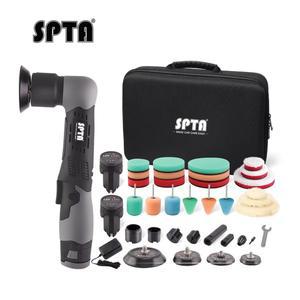 SPTA LD104 무선 미니 자동차 폴리 셔 기계, RO/DA 미니 자동차 자세히 폴리 셔 기계 세트 2pcs 2.0Ah 리튬