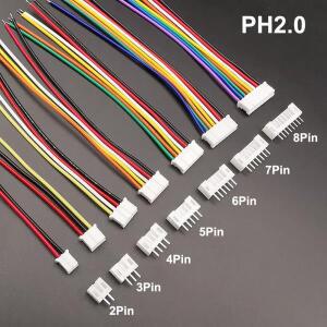 5세트 마이크로 JST 2.0mm PH2.0 Male Female 커넥터 2P 3P 4P 5P 6P 7P 8Pin 플러그 단자 와이어 포함 케