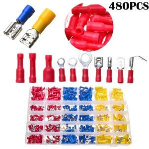 280/480/720pcs 케이블 러그 구색 키트 와이어 플랫 암수 절연 전선 커넥터 압착 단자세트