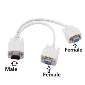 25cm 15Pin VGA 남성 2 Vga Svga 여성 어댑터 분배기 비디오 모니터 케이블 듀얼