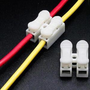 20/50pcs 솔딩 없음 빠른 1P 2P 케이블 전선 커넥터 나사 단자 블록 스프링 클램프
