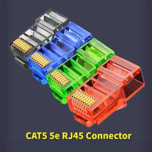 CAT5e Cat5 RJ45 커넥터 5e 5 8P8C 이더넷 케이블용 모듈러 플러그 RJ 45 끝 압착 네트워킹 최대 1mm ID