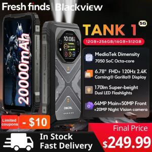블랙뷰 오스칼 탱크 1 러기드 스마트폰 5G 6.78인치 2.4K 120Hz 디스플레이 디멘시티 7050 20000mAh NFC 64