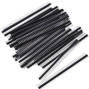 10pcs 40핀 1x40 단일 행 남성과 여성 2.54  용 깨지기  헤더 커넥터 스트립 블랙