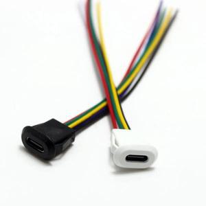 24 6핀 USB-C  방수 커넥터 직접 압축 암 베이스 소켓 용접 와이어 충전 인터페이스