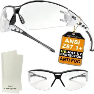 HTS HUNTERSKY 초유연 경량 안티 포그 랩어라운드 U6 클리어 사격 안전 안경 ANSI Z87.1 스크래치 저항