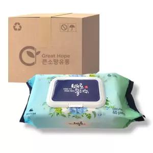 그린동화 엠보싱 배로물티슈 60매 20팩 520g