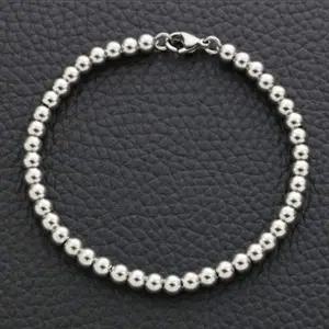 WL 써지컬스틸 골드비드 남녀공용 볼팔찌(4mm)