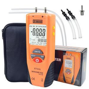 ZIBOO ET1013 디지털 압력계, 공기 및 LCD 백라이트가 대형 차동 게이지, 테스터, 테스터 압력 듀얼 디스플레이, 포트 HVAC 있는