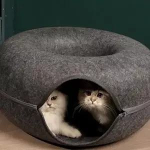 고양이 도넛 터널 숨숨집(60cm) (다크그레이)
