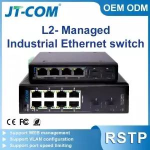 기가비트 산업용 관리형 스위치 4/8 포트 1000Base-T 네트워크 이더넷 스위처 1.25G SFP 업 링크 L2 웹