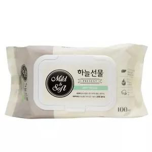 위생 하늘선물 물티슈 캡형 유아 청소 휴대용 100매