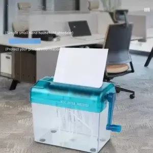 수동 문서 파쇄기 소형 사무실 데스크탑 스트립 가정용 A6 미니 핸드 크랭크